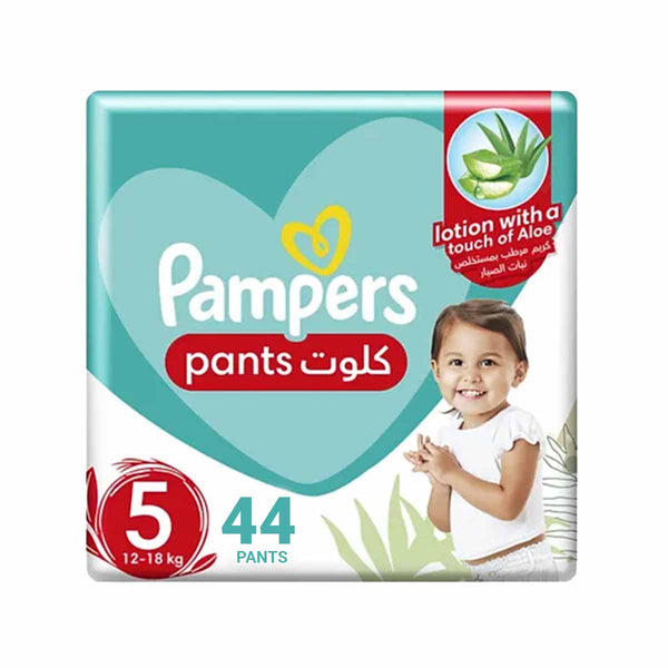 Pampers Pants  Size 5 Baby-Dry with Aloe Vera Lotion, Stretchy Sides, and Leakage Protection, , 12-18 kg, - Neocart General Trading LLC