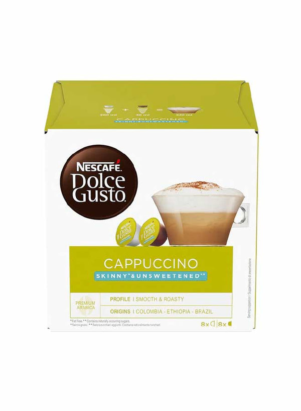 Nescafe Dolce Gusto Cappuccino Skinny Unsweetened 16 Coffee  Pods