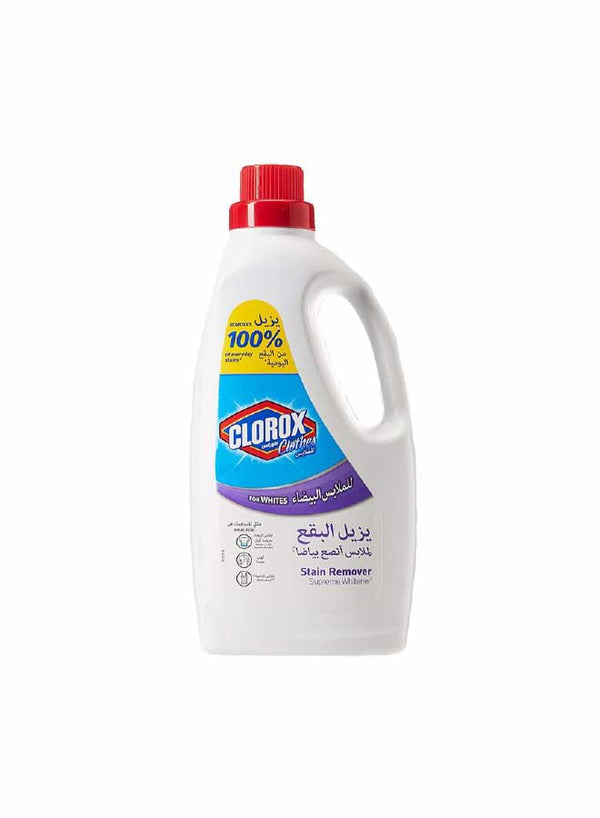 Clorox For Whites, Liquid, 3L, Stain Remover And Supreme Whitener, Removes 100% of Everyday Stains