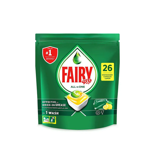 Fairy All-in-one Dishwasher Tablets, 26 Pieces - Neocart General Trading LLC