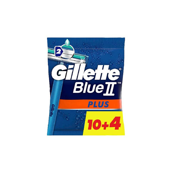 Gillette Blue II Plus Men's Disposable Razors, 14 Count - Neocart General Trading LLC
