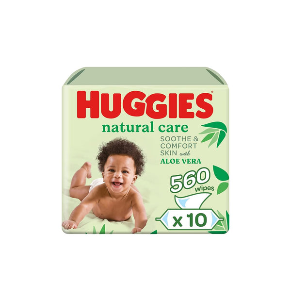 Huggies Natural Care Baby Wipes Aloe Vera, 56s x 10 (560 Wipes) - Neocart General Trading LLC