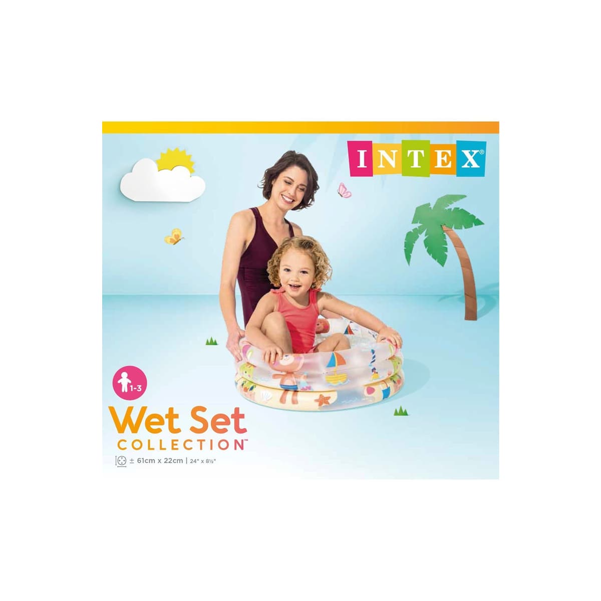 Intex Wet Set Collection 3 Ring Baby Pool 61 X 22cm.