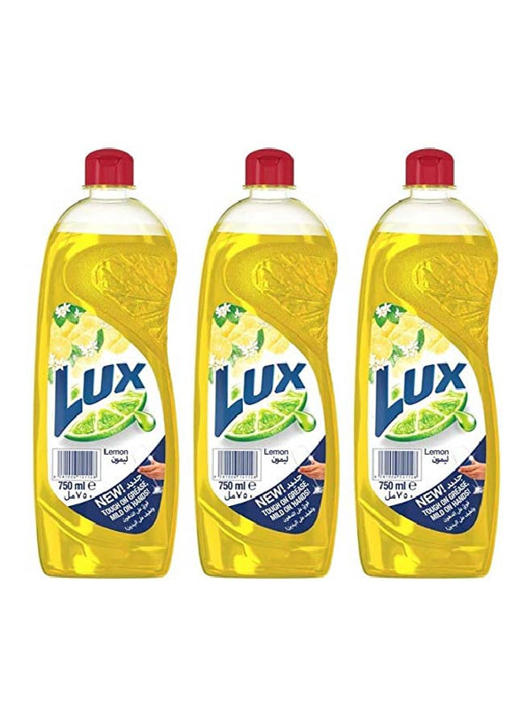 Lux Dishwashing Liquid Lemon, 3 X 750 Ml - Neocart General Trading LLC