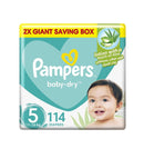 Pampers Baby-Dry Diapers, Size 5, Junior, 11-16kg, Double Giant Box, - Neocart General Trading LLC