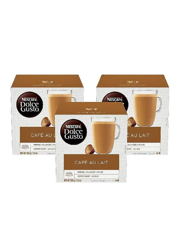 Nescafe Dolce Gusto Cafe Au Lait, 16 Capsules pack of 3 - Neocart General Trading LLC