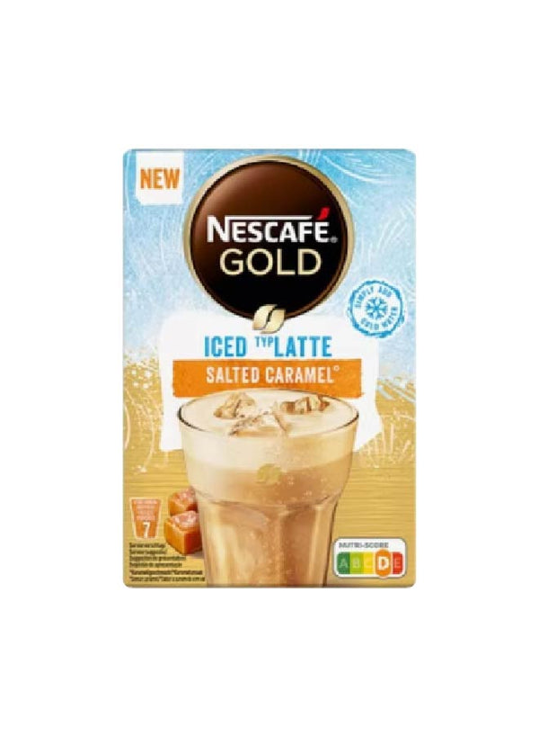 NESCAFE Salted Caramel Gold Iced Latte 7 Sachets Pack Of 101.5g - Neocart General Trading LLC
