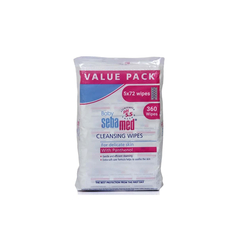 Sebamed Baby Wet Wipes Value Pack  - 5 x 72 Wipes - Neocart General Trading LLC