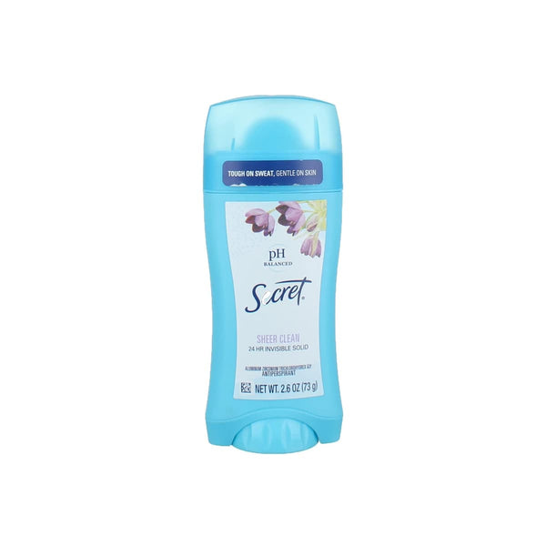 Secret Invisible Solid Antiperspirant Deodorant-Sheer Clean-2.6 oz, - Neocart General Trading LLC