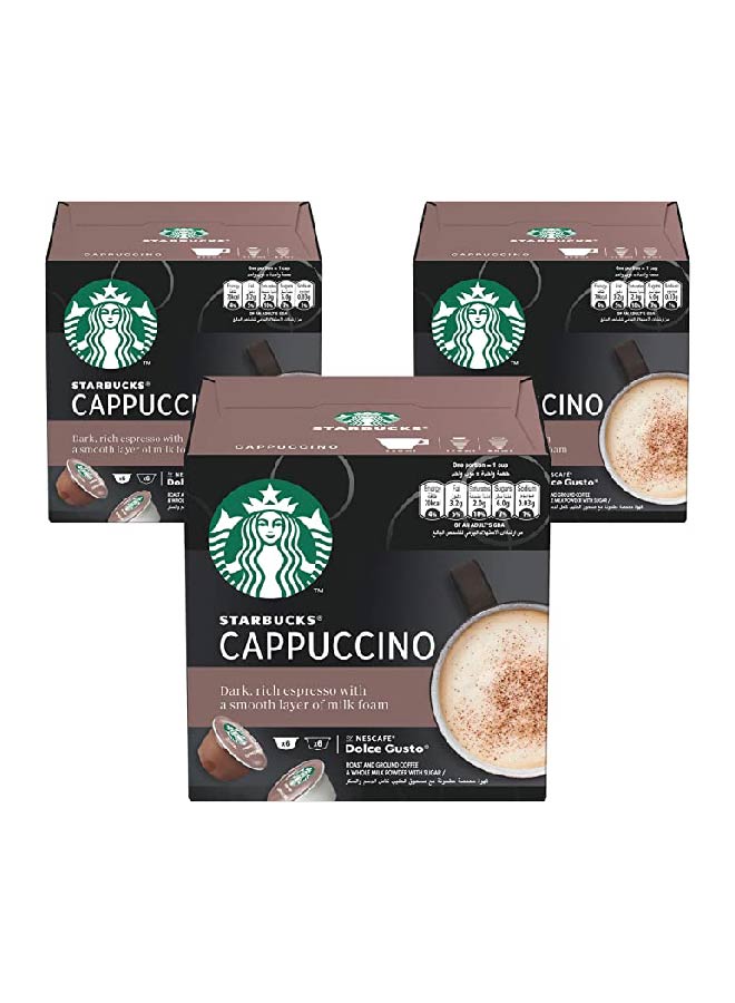 Starbucks Cappuccino By Nescafé Dolce Gusto (12 Capsules),  Pack of 3 - Neocart General Trading LLC