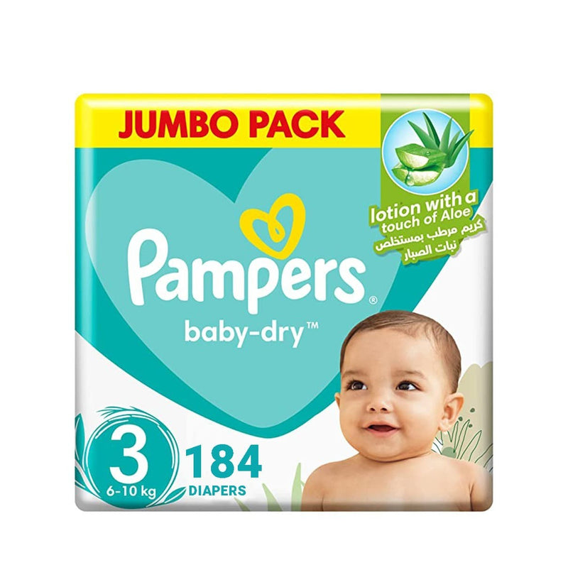 Pampers Baby-Dry Diapers, Size 3, Midi, 6-10kg, Jumbo Pack - Neocart General Trading LLC