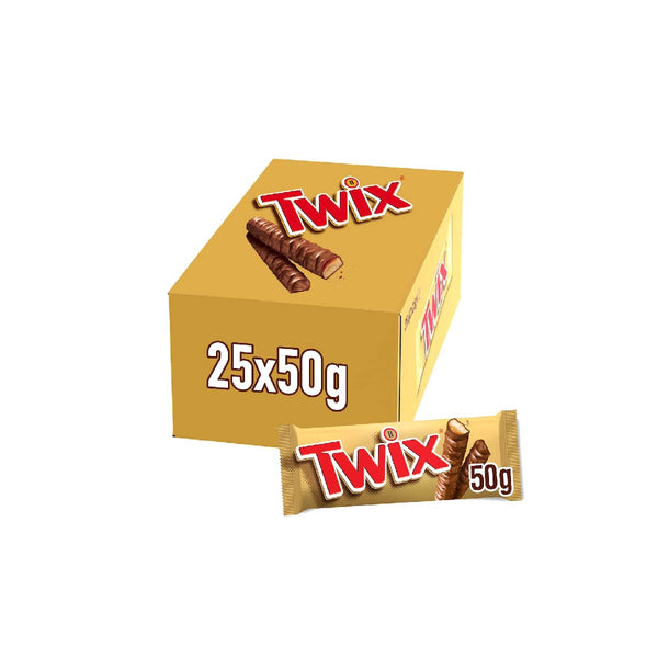 Twix Twin Chocolate Bars 50g Pack of 25 - Neocart General Trading LLC