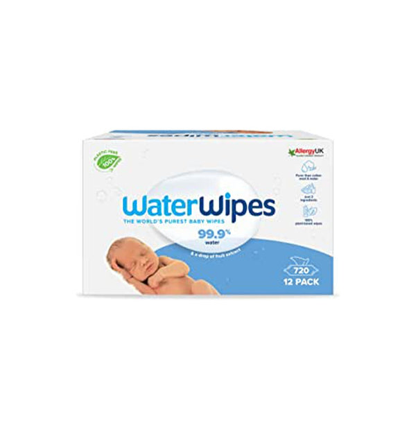 WaterWipes Original Biodegradable Baby Wipes, 99.9% Water ,720 Count (12 packs) - Neocart General Trading LLC