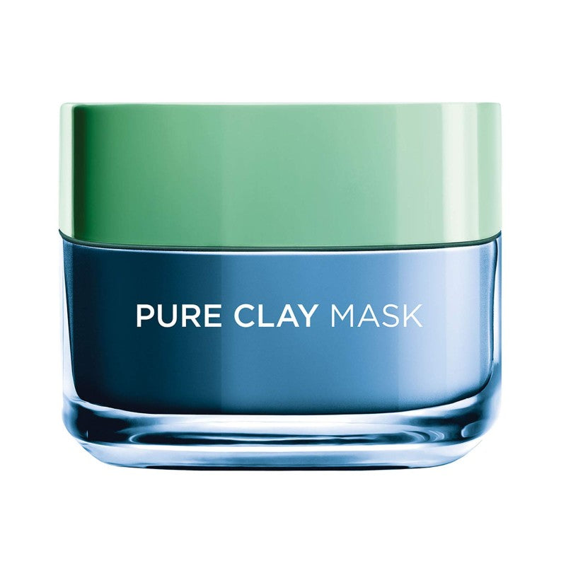 L'Oréal Paris Pure Clay Blue Face Mask With Marine Algae, Clears Blackheads And Shrinks Pores, 50 Ml - Neocart General Trading LLC