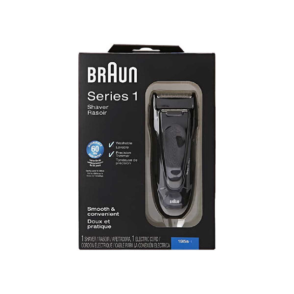 Braun Series 1 195S Shaver cordless Rechargeable Shaver, Black., Silver - Neocart General Trading LLC