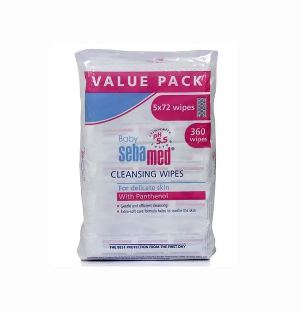 Sebamed Baby Wet Wipes Value Pack  - 5 x 72 Wipes - Neocart General Trading LLC