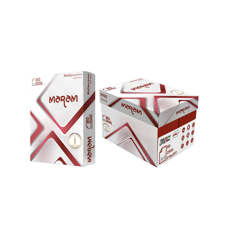 Maram Multipurpose A4 Paper 80gsm- Carton (5 Reams) - Neocart General Trading LLC
