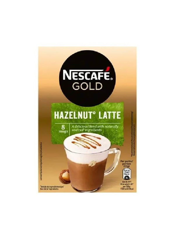 Nescafe Gold Hazelnut Latte 8 Sachets 136grams - Neocart General Trading LLC