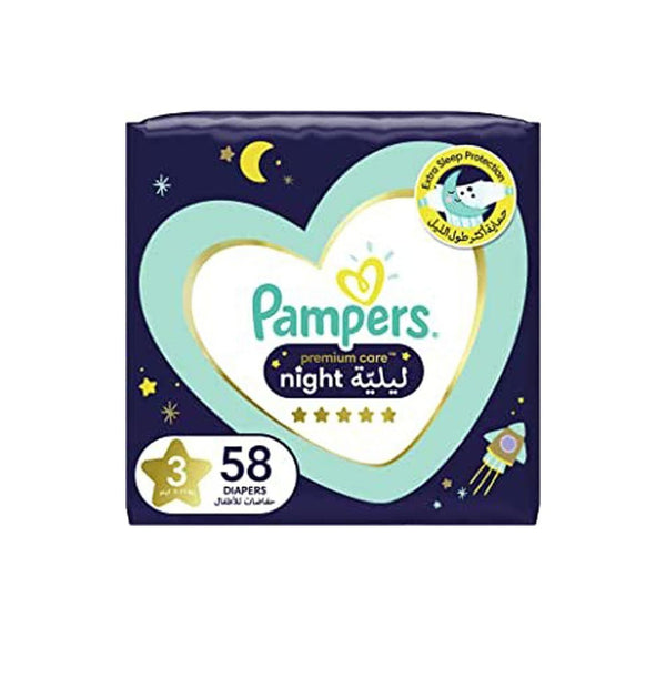 Pampers Premium Care ,Extra Sleep Protection, Night Diapers, Size 3, 7-11kg - Neocart General Trading LLC